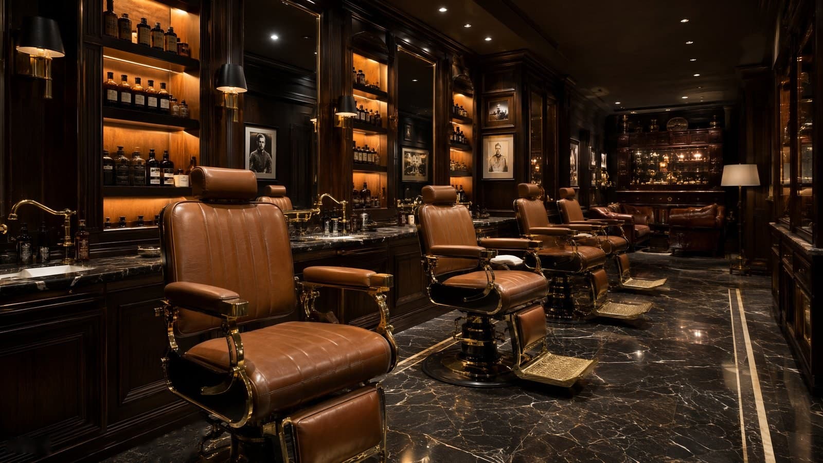 Interior de ALFA Barber Spa Club, barbería premium en el norte de Barranquilla